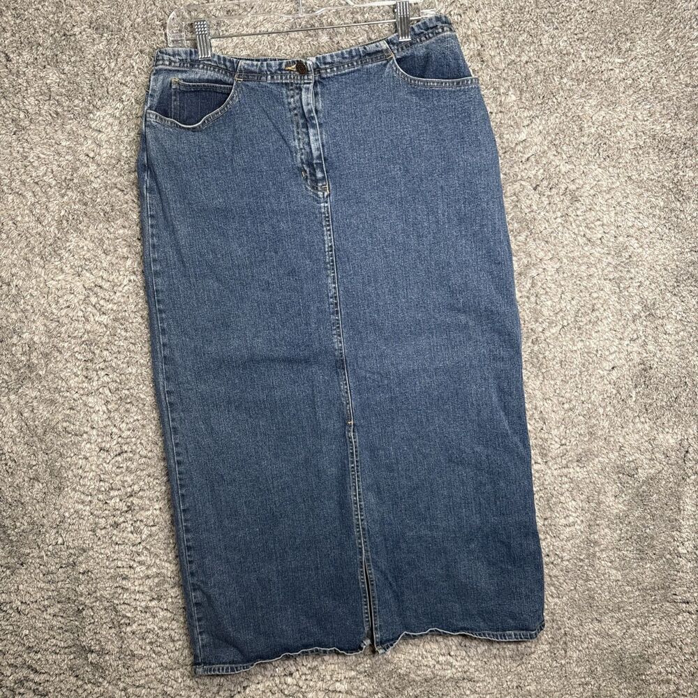 Vintage Y2K Low Rise Denim Long Maxi Jean Skirt Size 12 Stretch